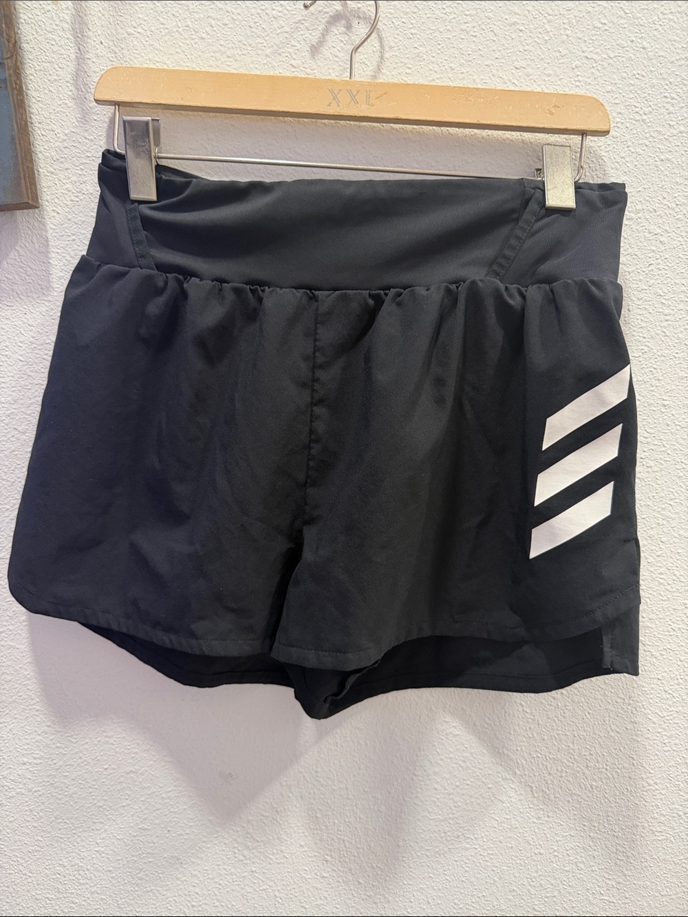 adidas Black Running Shorts with White Stripe Accent